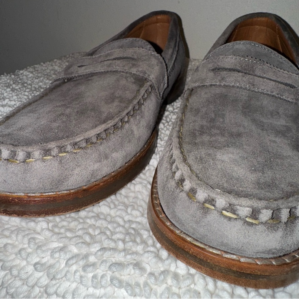 EUC! Allen Edmonds Dylan Penny Loafer Gray Suede Men’s Size 9 D - Picture 5 of 11